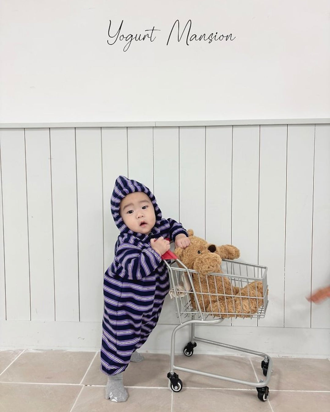 [yogurt mansion]stripe hoodie suits
