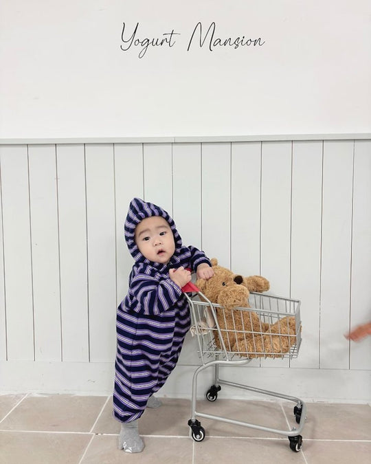 [yogurt mansion]stripe hoodie suits