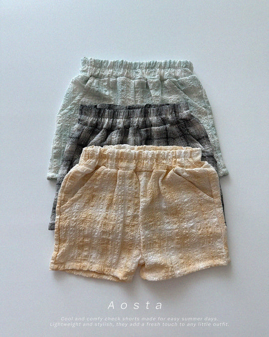 [aosta]check short pants