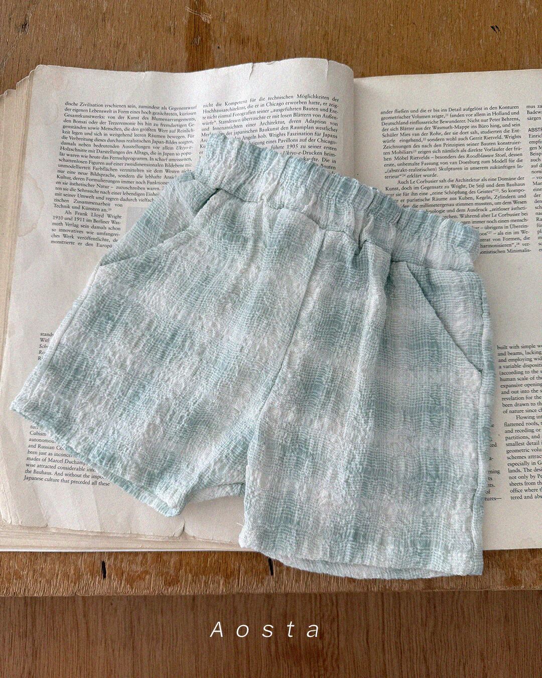 [aosta]check short pants