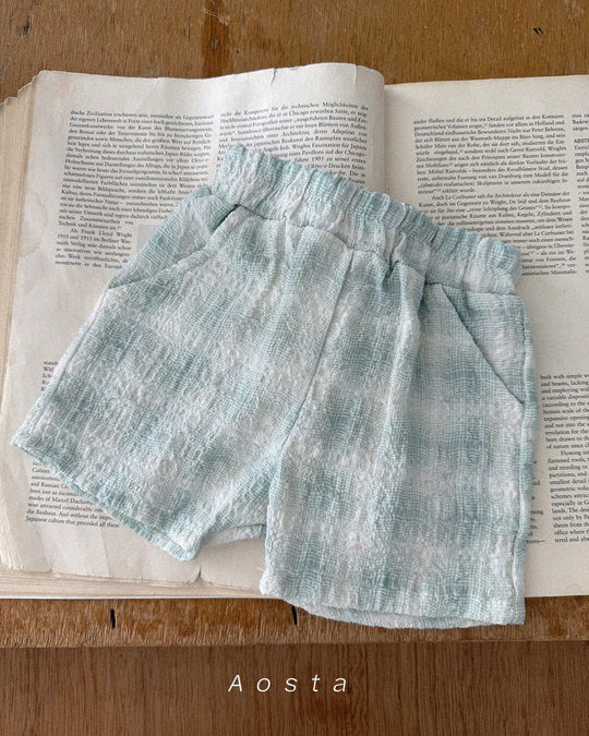 [aosta]check short pants