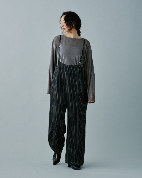 ヘリンボーンストライプサス付パンツ