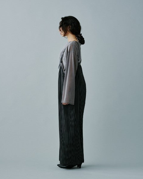 ヘリンボーンストライプサス付パンツ