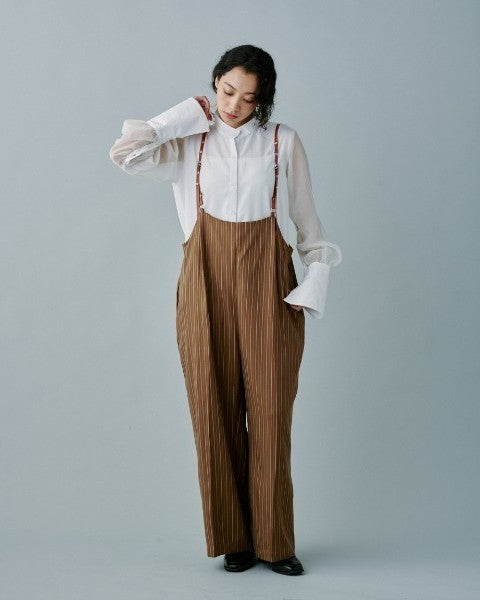 ヘリンボーンストライプサス付パンツ