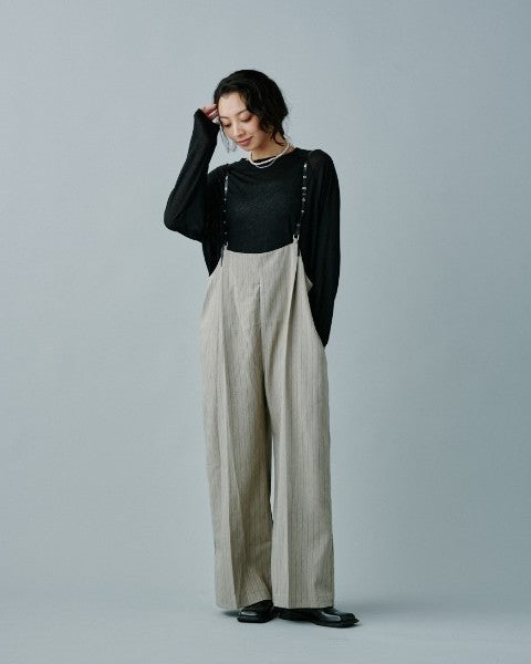 ヘリンボーンストライプサス付パンツ