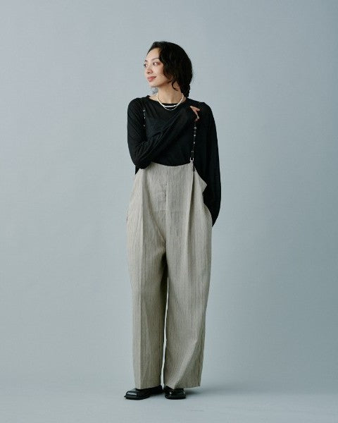 ヘリンボーンストライプサス付パンツ