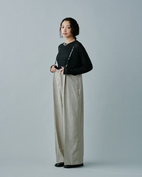 ヘリンボーンストライプサス付パンツ