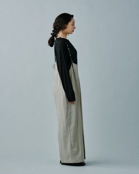 ヘリンボーンストライプサス付パンツ