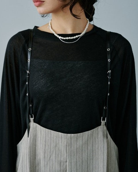 ヘリンボーンストライプサス付パンツ