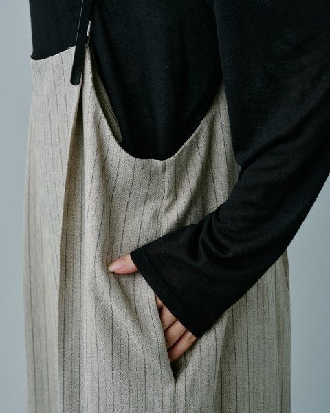 ヘリンボーンストライプサス付パンツ