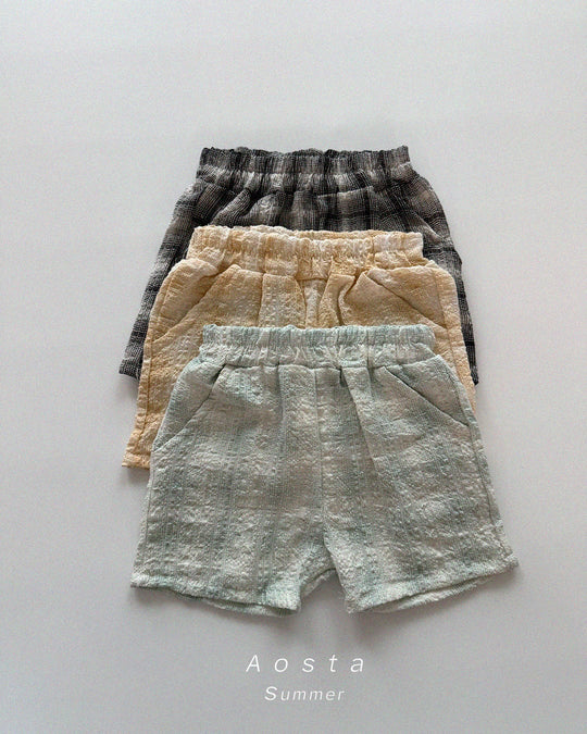 [aosta]check short pants