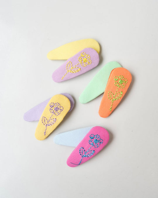 お花ステッチパッチンピン