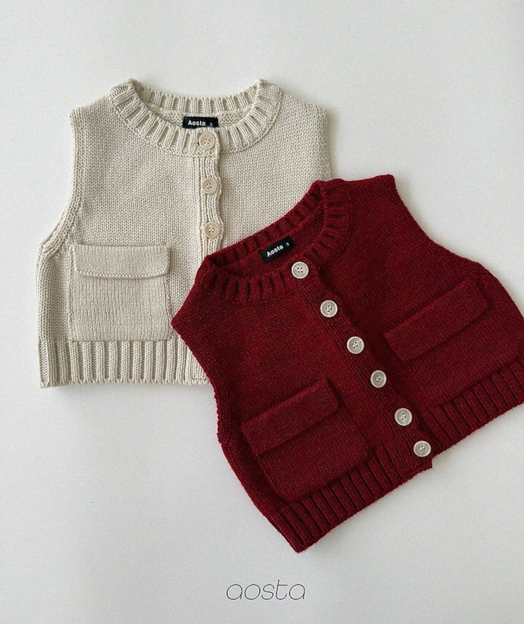 [AOSTA]Knit Cookie Vest