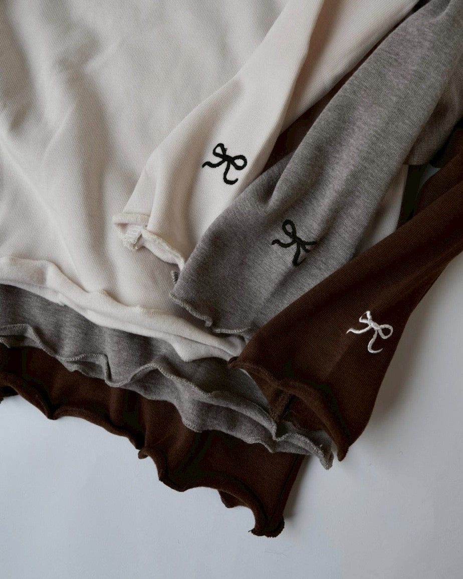 リボンステッチスムースメロウトップス