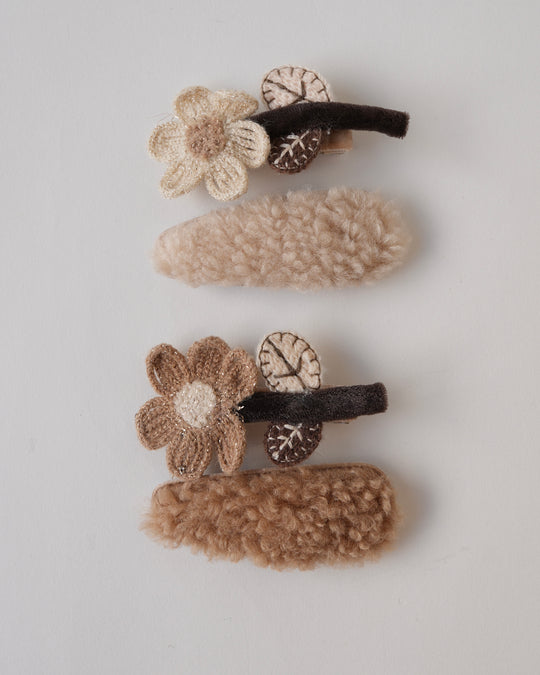 ニットフラワーヘアクリップ