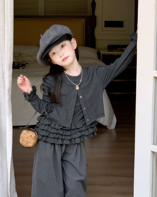 カーディガン風フリルトップス