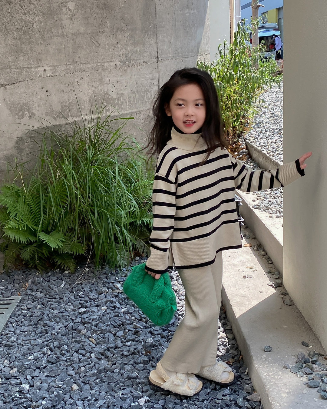 ボーダートップスニットセットアップ