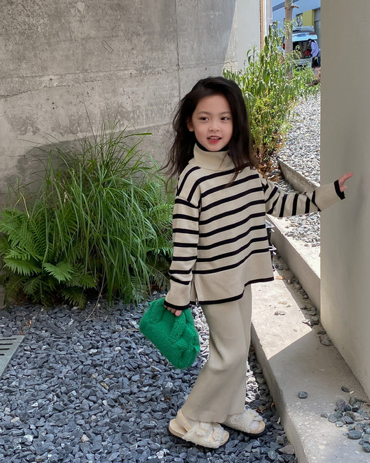 ボーダートップスニットセットアップ