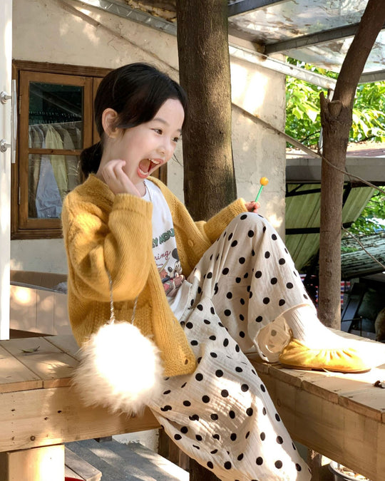 ラインステッチドットボリュームパンツ