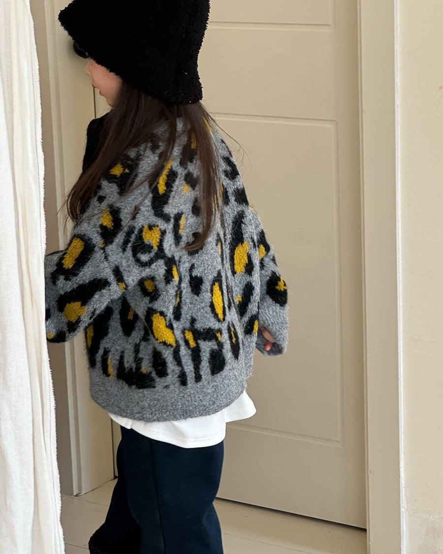レオパードニットカーディガン
