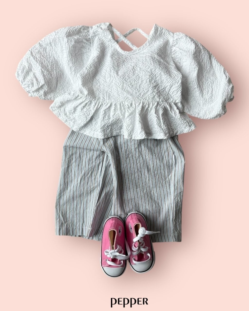 [pepper]stripe gaucho pants