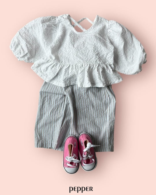 [pepper]stripe gaucho pants