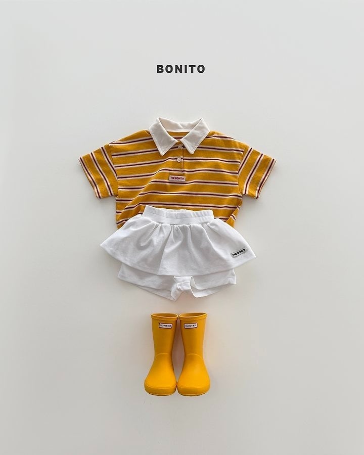 [BONITO]sierre stripe collar T