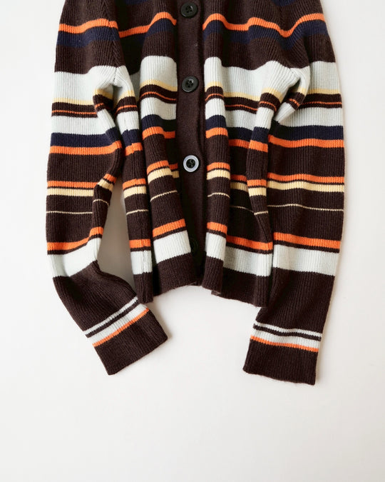 マルチボーダーフィットカーディガン