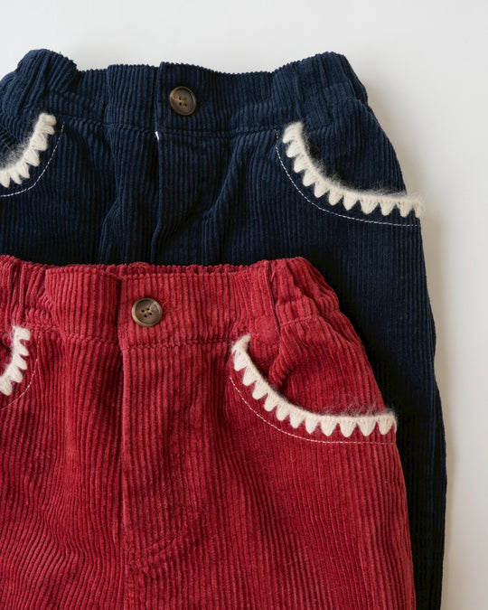 ステッチコーデュロイ裏起毛パンツ