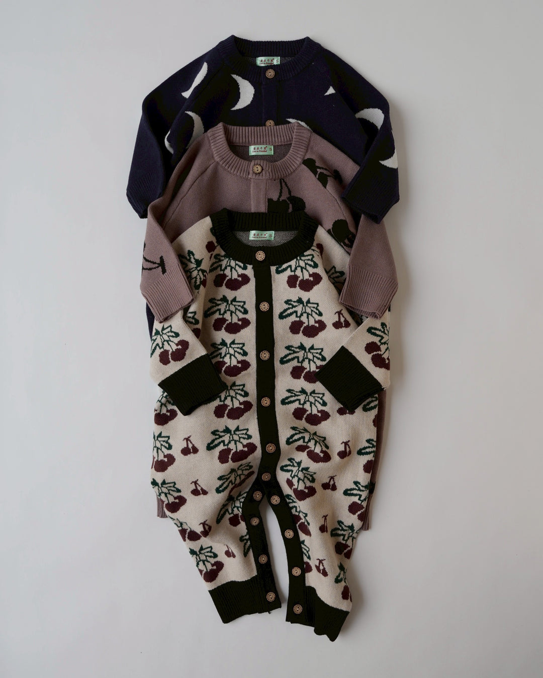 ジャガードニットロンパース