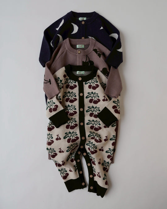 ジャガードニットロンパース