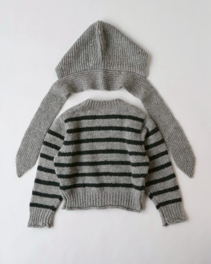 フーディーマフラー付ボーダーニット