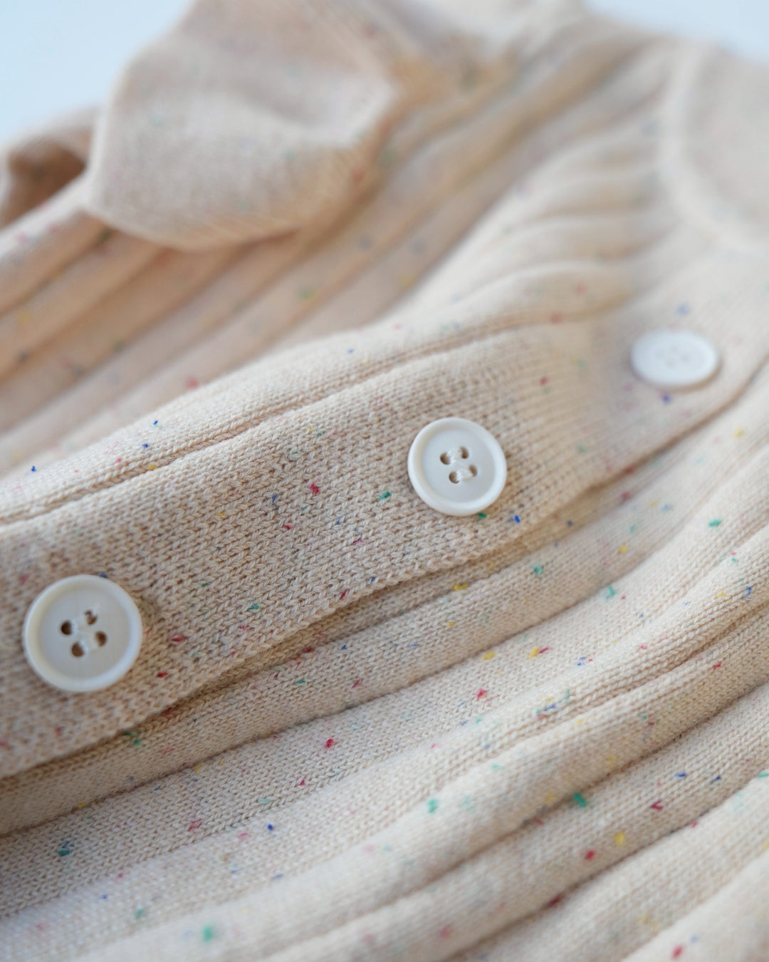 カラーネップフリルニットカバーオール