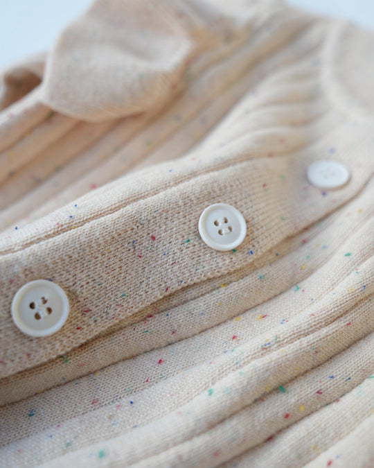 カラーネップフリルニットカバーオール