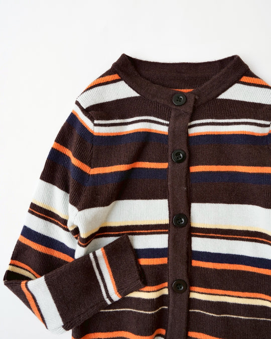 マルチボーダーフィットカーディガン