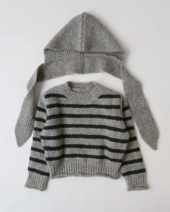 フーディーマフラー付ボーダーニット