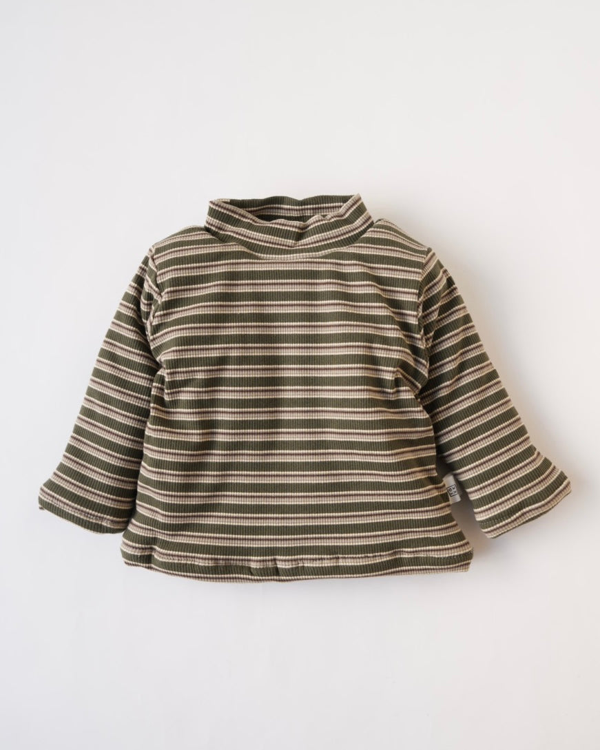 裏起毛マルチボーダートップス