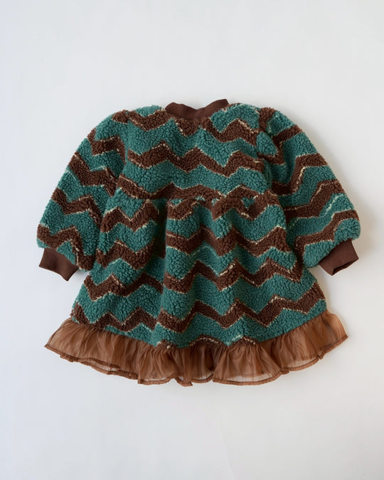 裏起毛ジグザグボアワンピース