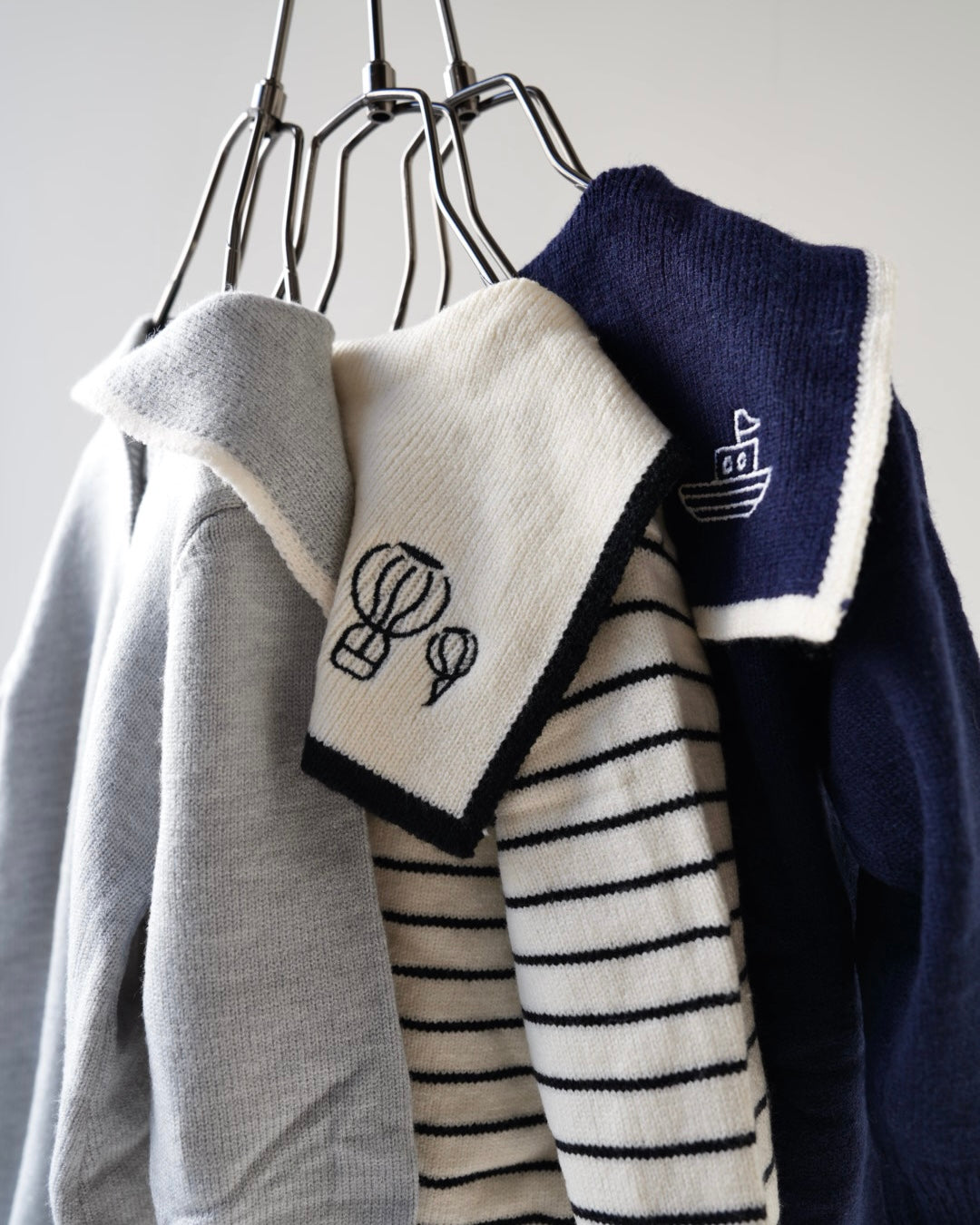 セーラーカラーニットカバーオール