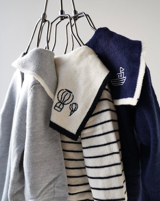 セーラーカラーニットカバーオール