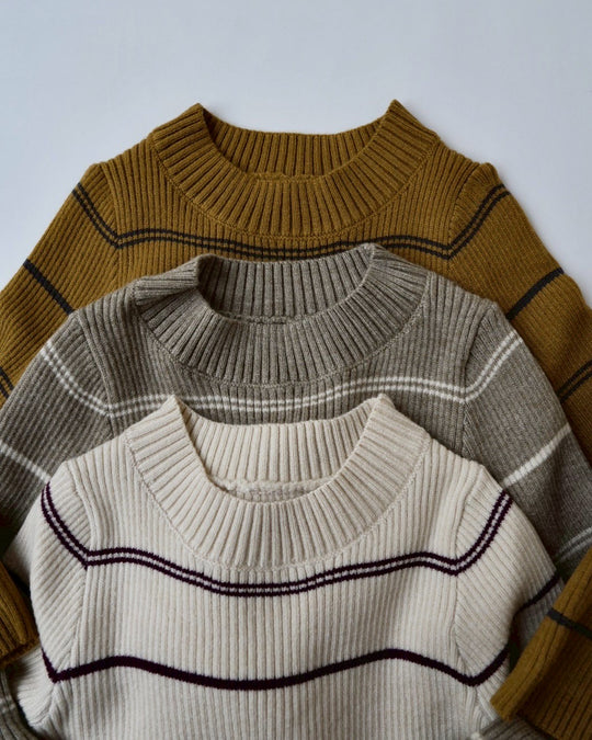 ダブルラインボーダーニット