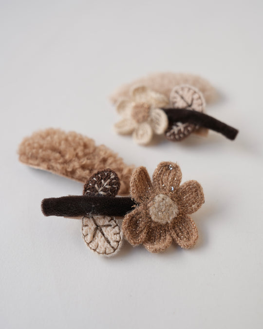 ニットフラワーヘアクリップ