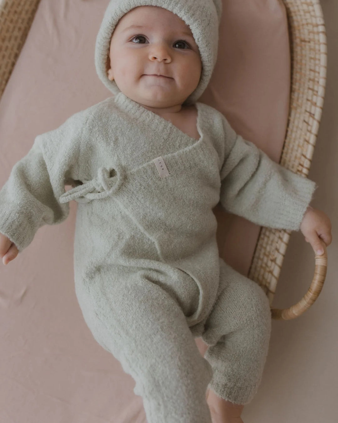 Boucle Knit Baby Kimono Overall Suit［SUSUKOSHI］