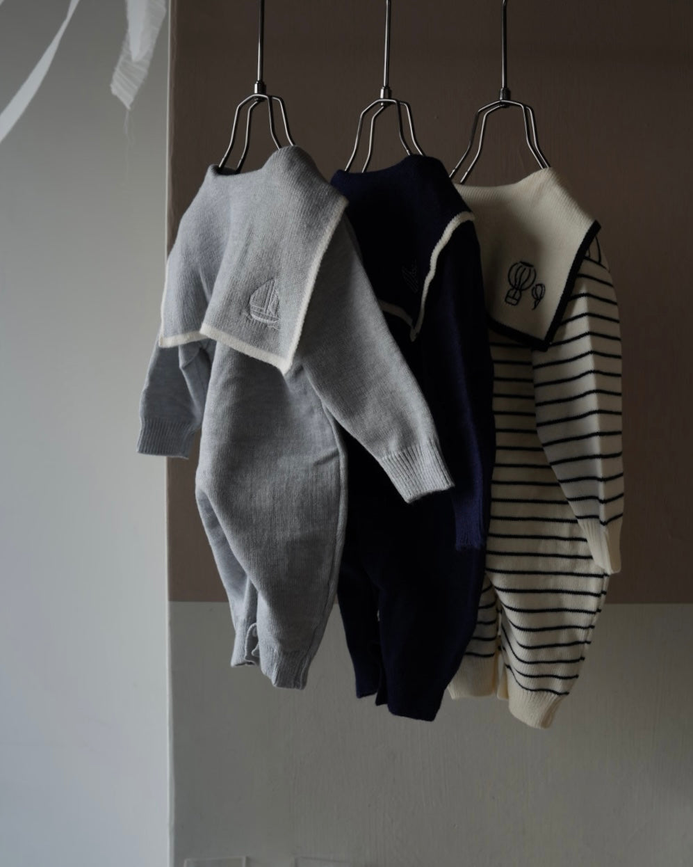 セーラーカラーニットカバーオール