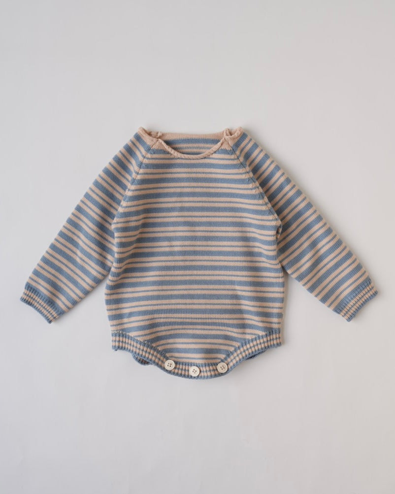 ミックスボーダーニットロンパース