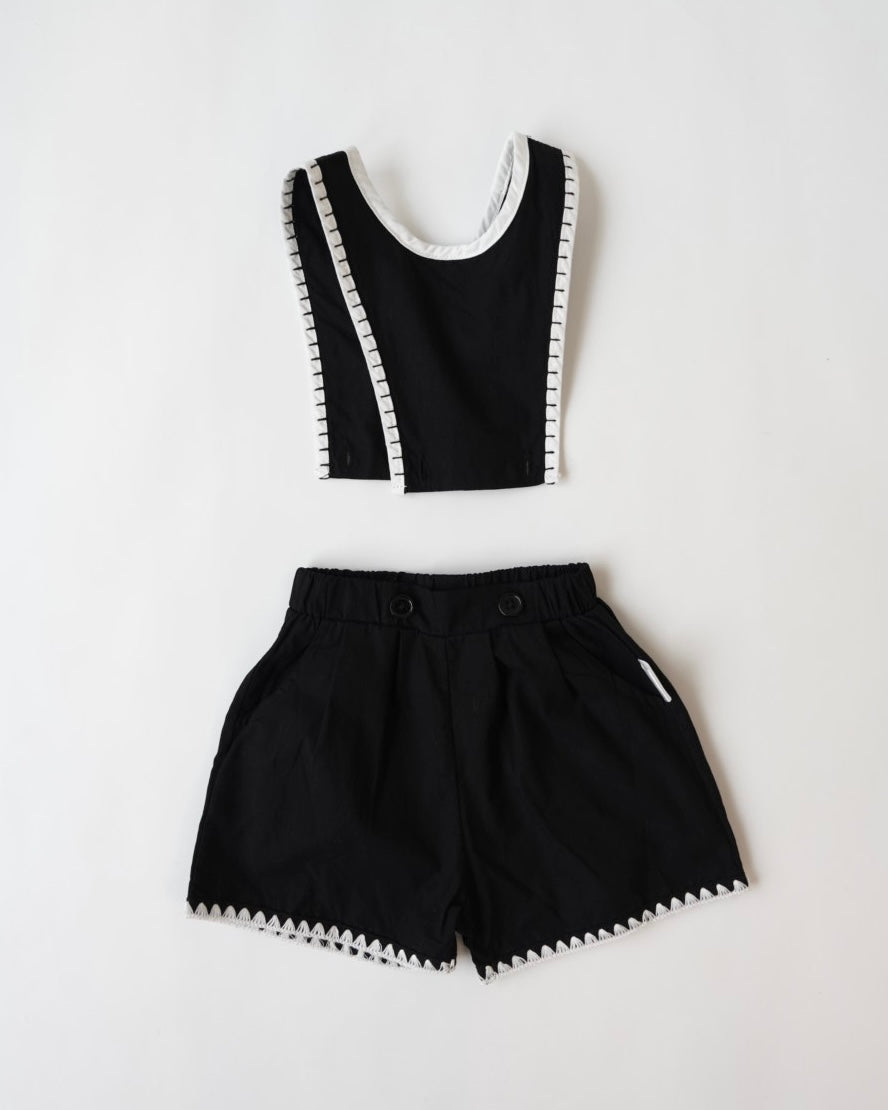 ブランケットステッチ2WAYサロペット