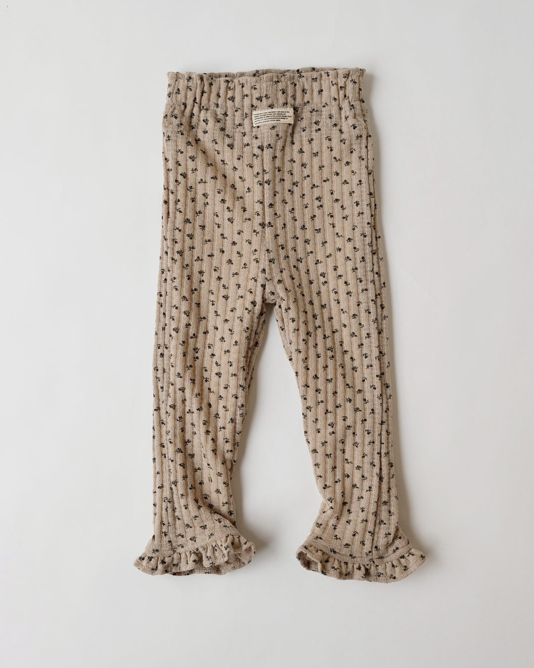 小花柄リブ裏起毛レギパン