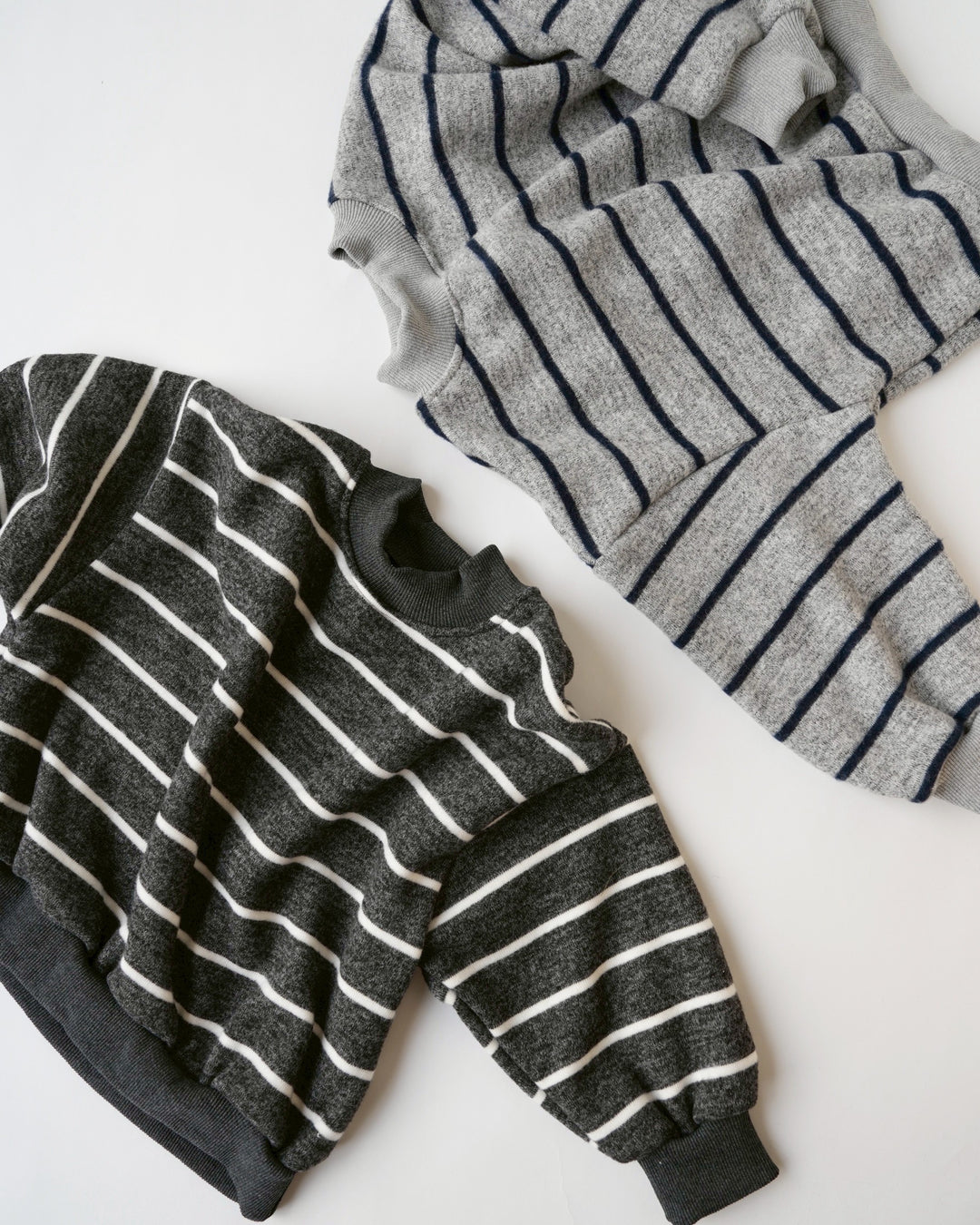 ボーダー裏起毛ニットスウェット