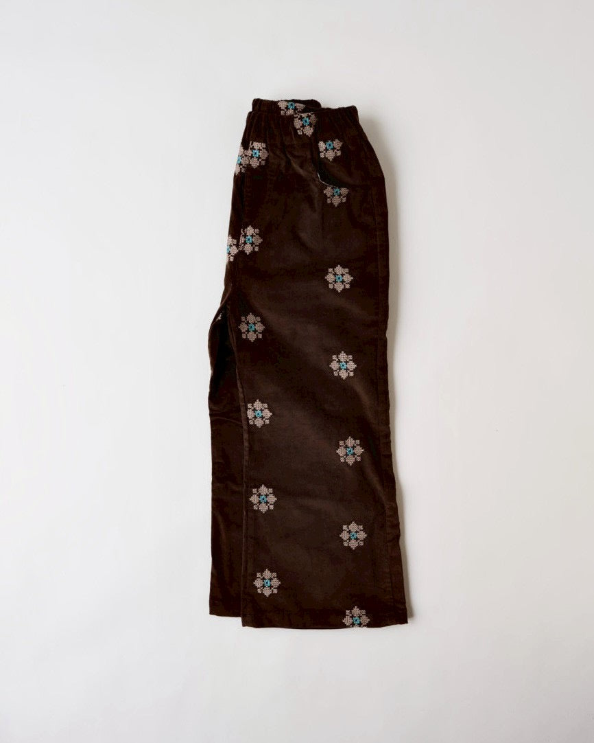 クロスステッチピンコーデュロイパンツ