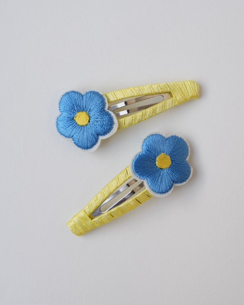 刺しゅうお花パッチンピン
